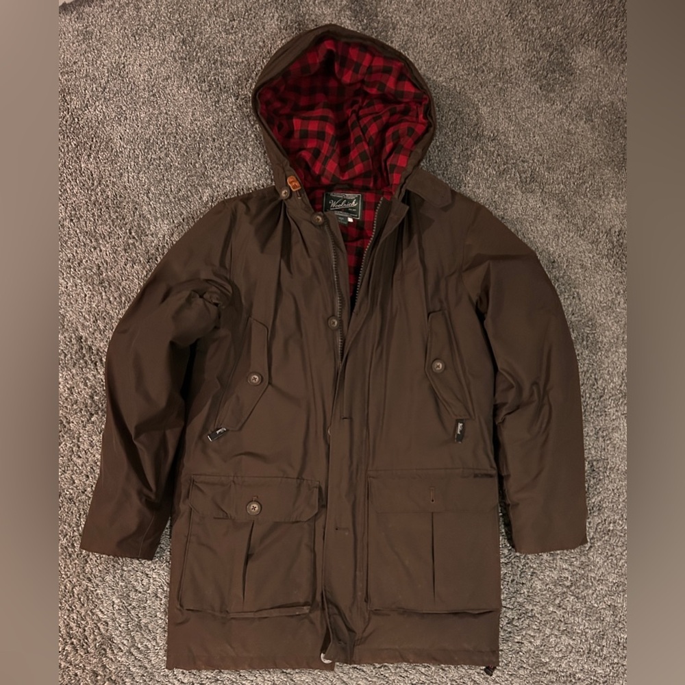 Men's Woolrich Brown Hooded Artic Parka - size S